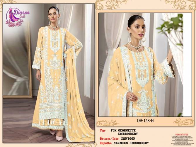 Dinsaa 158 E To H Fancy Ethnic Wear Wholesale Pakistani Suit Catalog